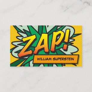 Personalisierter Pop Art Comic ZAP Visitenkarte