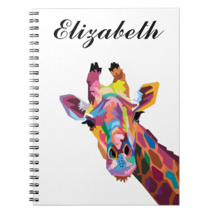 Personalisierter Pop Art Giraffe Notebook Notizblock