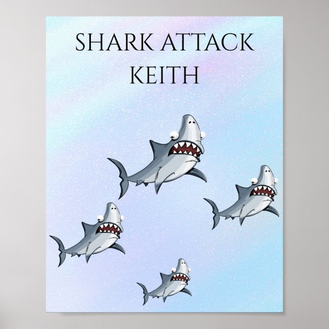 personalisierter POSTER "SHARK ATTACK" (Vorne)