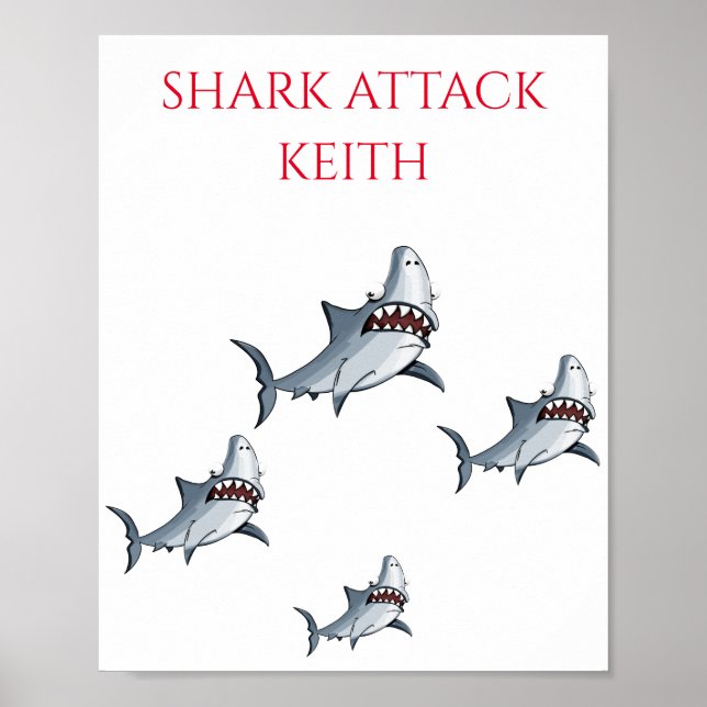 personalisierter POSTER "SHARK ATTACK" (Vorne)