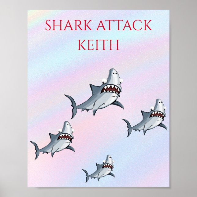 personalisierter POSTER "SHARK ATTACK" (Vorne)
