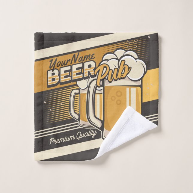 Personalisierter Premium Cold Beer Tasse Pub Bar Badhandtuch Set (Waschlappen)