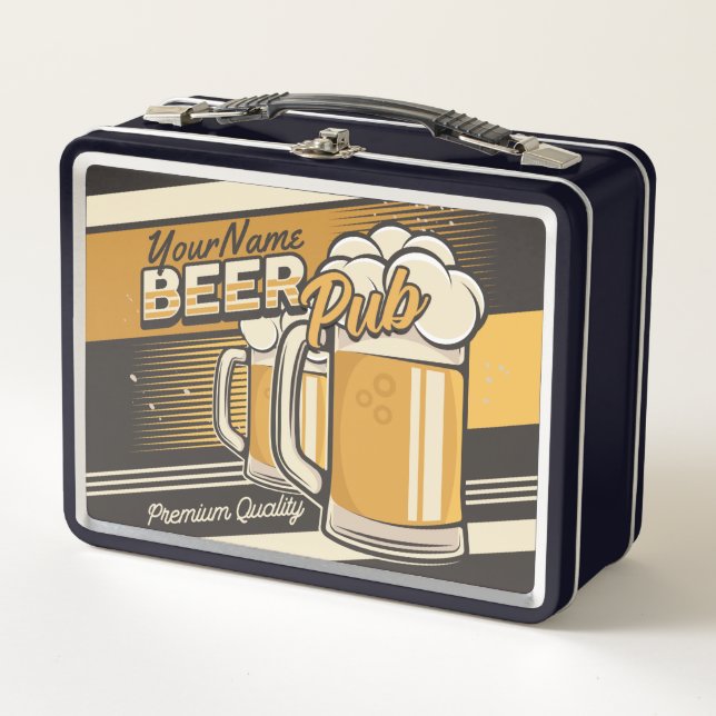Personalisierter Premium Cold Beer Tasse Pub Bar Metall Brotdose (Vorderseite)