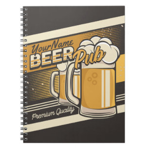 Personalisierter Premium Cold Beer Tasse Pub Bar Notizblock