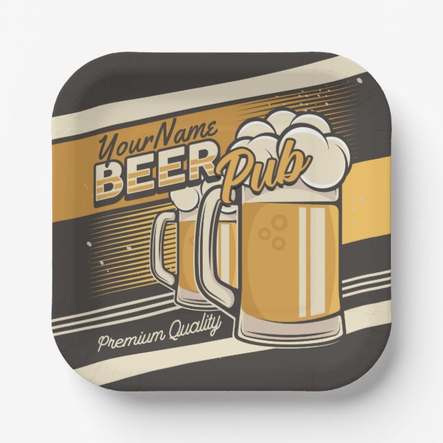 Personalisierter Premium Cold Beer Tasse Pub Bar Pappteller (Vorderseite)