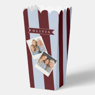 Personalisierter Preppy Braun Blau Cabana Streifen Geschenkschachtel