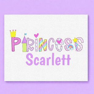 Personalisierter Prinzessinnen-Alphabet-Kronenschl Leinwanddruck
