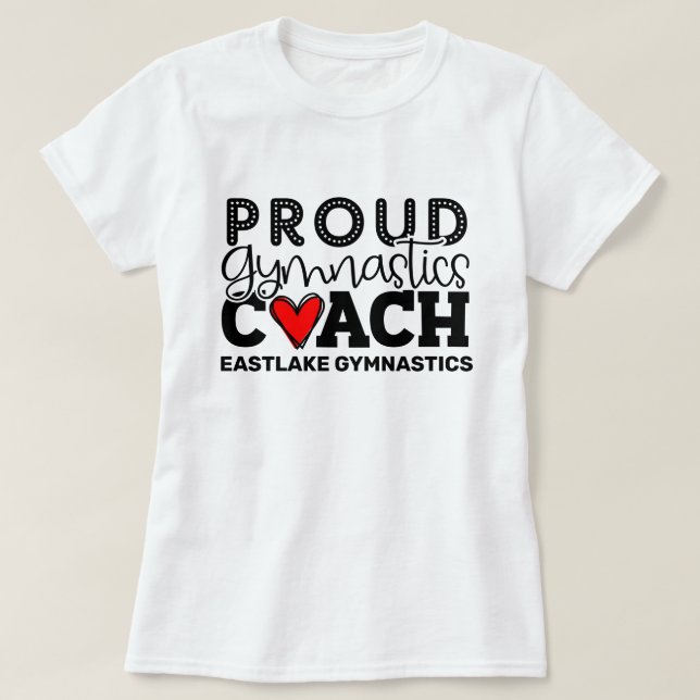 Personalisierter Proud Gymnastik Coach T - Shirt (Design vorne)