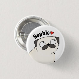 Personalisierter Pug-Name-Tastenpin, benutzerdefin Button