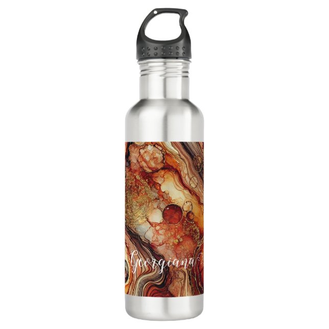 Personalisierter Pumpkin Gewürz Autumnal Alkohol T Edelstahlflasche (Vorderseite)
