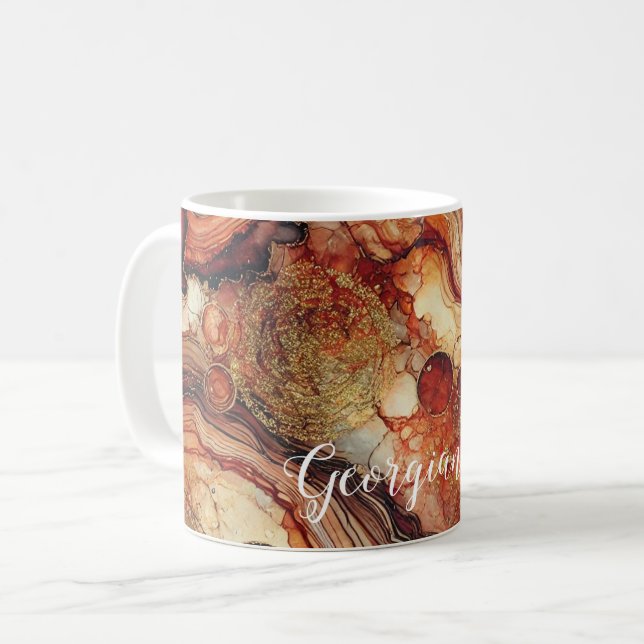 Personalisierter Pumpkin Gewürz Autumnal Alkohol T Kaffeetasse (Vorderseite Links)