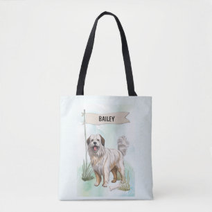Personalisierter Pyrenäen-Schäferhund Wasserfarben Tasche