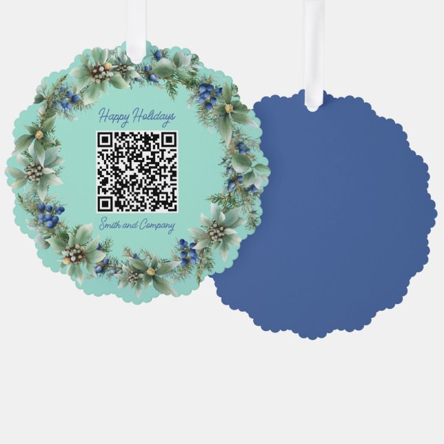 Personalisierter QR Code Benutzerdefinierter URL H Ornament Karte (Vorderseite/Rückseite)