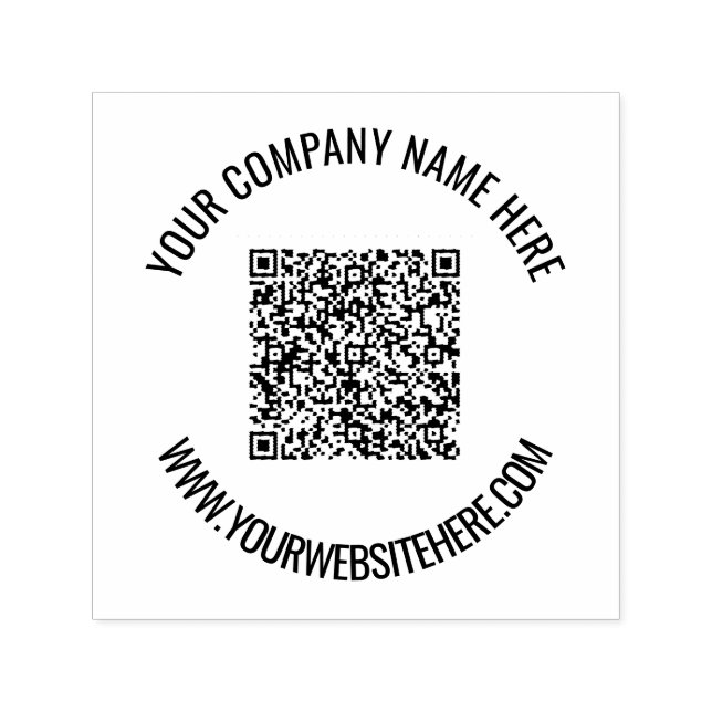 Personalisierter QR-Code Briefmarke Name und Websi Permastempel (Design)