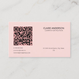 Personalisierter QR-Code Modern rosa Logo Visitenkarte