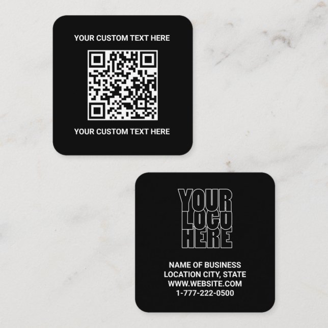 Personalisierter QR-Code Quadratische Visitenkarte (Vorne/Hinten)