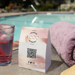 Personalisierter QR-Code-Scan zum Folgen des Gesch Tischaufsteller