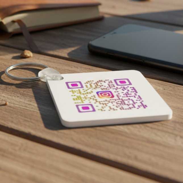 Personalisierter QR-Code Schlüsselanhänger (Instagram QR Code Keychain)