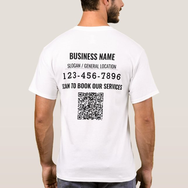 Personalisierter QR-Code Social Media Business Eve T-Shirt (Rückseite)