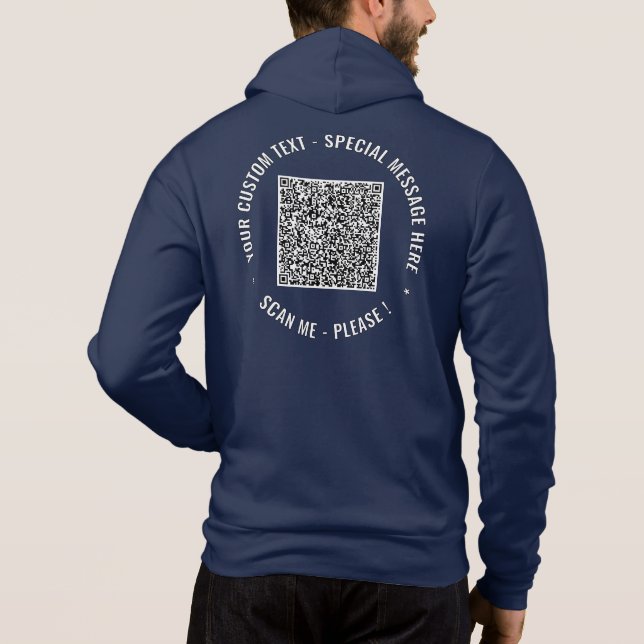 Personalisierter QR-Code und benutzerdefinierter T Hoodie (Rückseite)