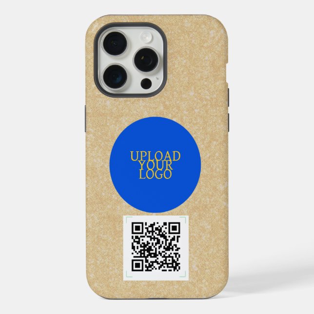 Personalisierter QR-Code und Logo iPhone 15 Pro Max Hülle (Rückseite)