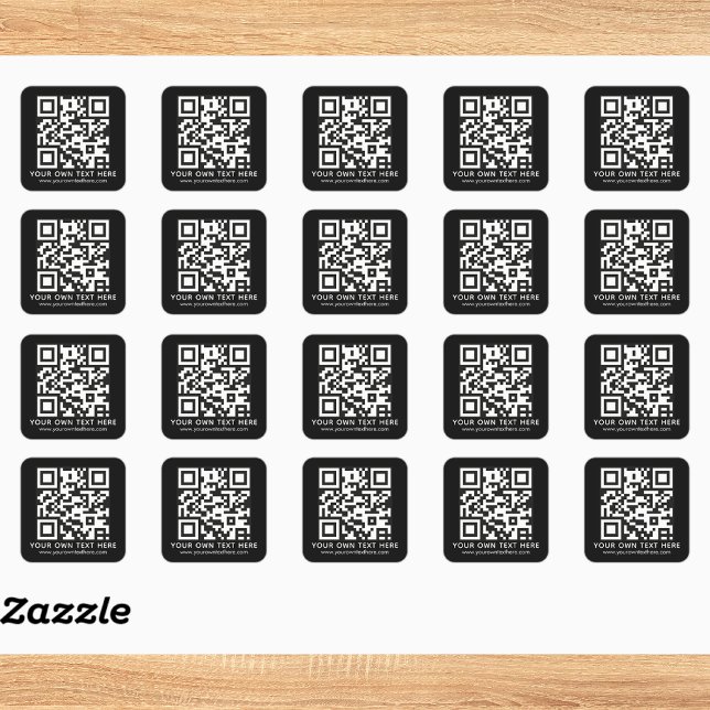 Personalisierter QR-Code und Text Quadratischer Aufkleber (Von Creator hochgeladen)