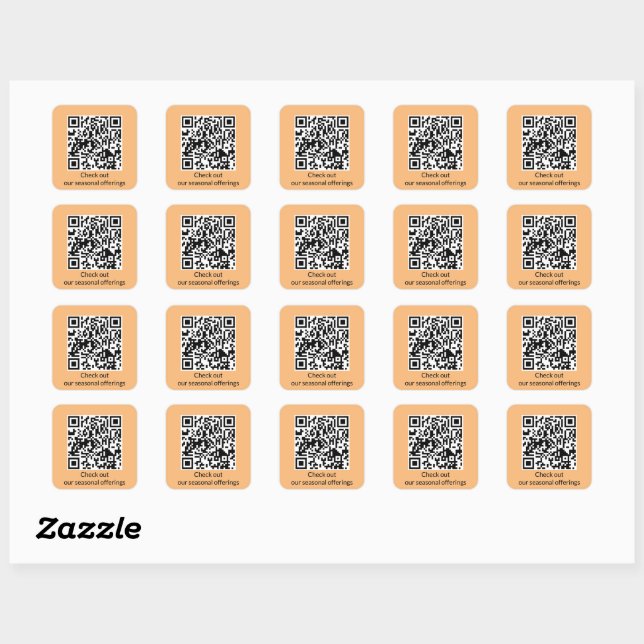 Personalisierter QR-Code-URL-Generator Quadratischer Aufkleber (Blatt)