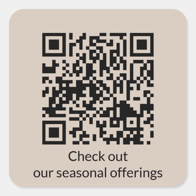 Personalisierter QR-Code URL Square Sticker generi (Vorderseite)