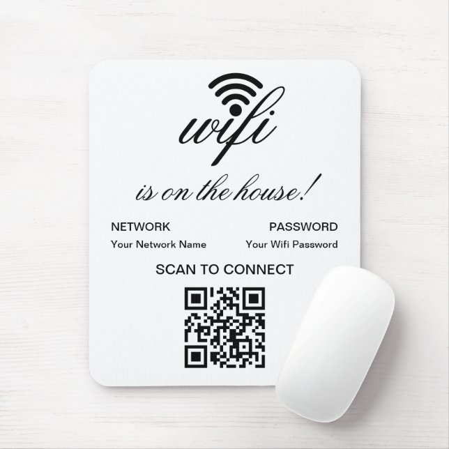 Personalisierter QR-Code Wifi-Internet-Scan zur Ve Mousepad (Mit Mouse)