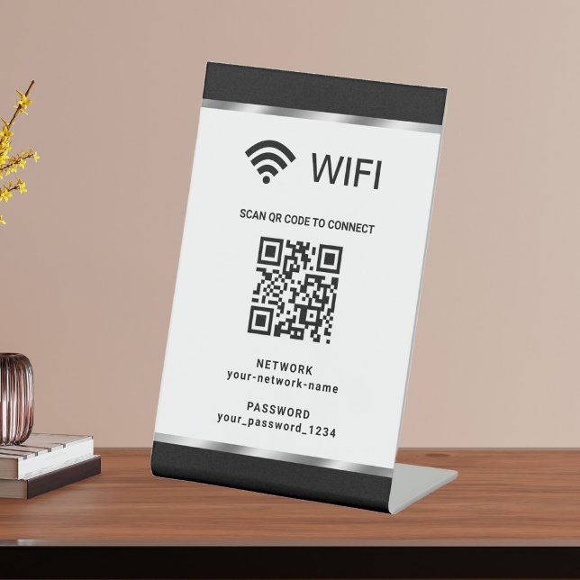 Personalisierter QR-Code Wifi-Netzwerk und Kennwor Sockelschild (Von Creator hochgeladen)