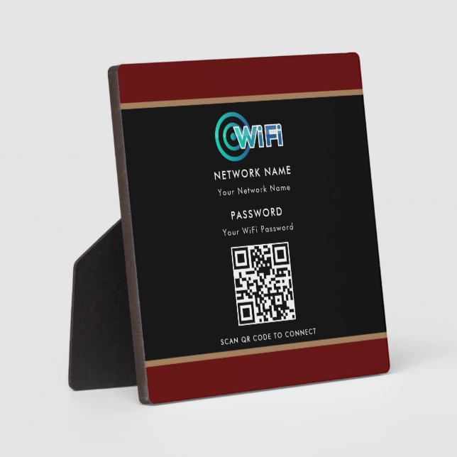 Personalisierter QR-Code Wifi-Netzwerkkennwort sch Fotoplatte (Vorderseite)