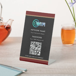 Personalisierter QR-Code Wifi-Netzwerkkennwort sch Sockelschild