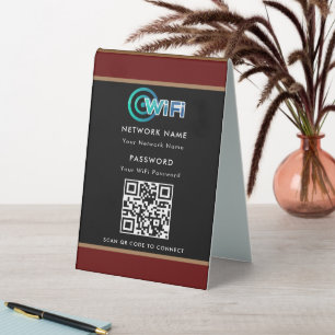 Personalisierter QR-Code Wifi-Netzwerkkennwort sch Tischaufsteller