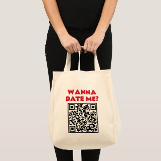 Personalisierter QR-Code – Willst du mich datieren Tragetasche