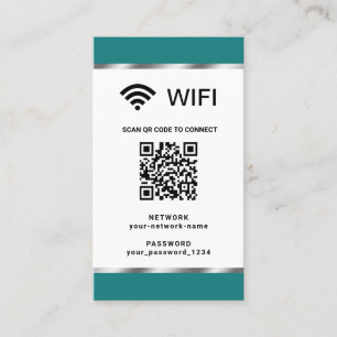 Personalisierter QR-Code WLAN-Netzwerk und Passwor Visitenkarte