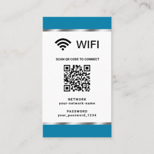 Personalisierter QR-Code WLAN-Netzwerk und Passwor Visitenkarte
