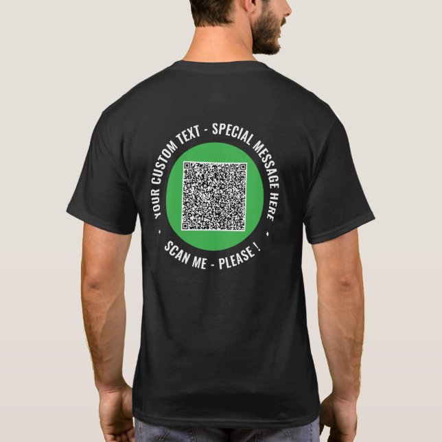 Personalisierter QR-T - Shirt Beispiel für benutze (Rückseite)