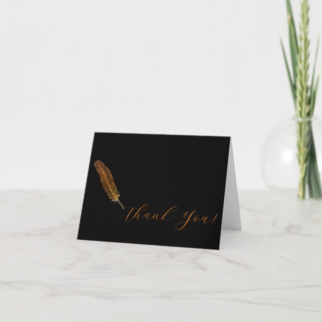 Personalisierter Quill Pen Dankeskarte (Vorderseite)