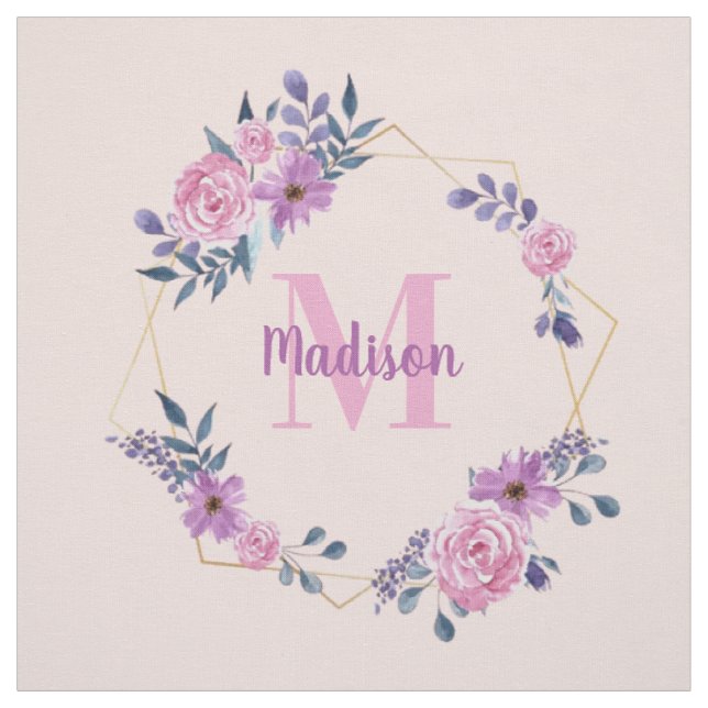 Personalisierter Quilt-Blockplatz mit Name Monogra Stoff (Muster)