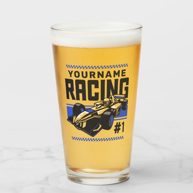 Personalisierter Racing Team Fast Race Car Treiber Glas (Vorne (Gefüllt))