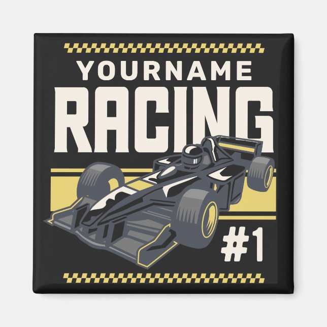 Personalisierter Racing Team Fast Race Car Treiber Magnet (Vorne)