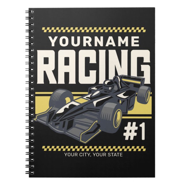 Personalisierter Racing Team Fast Race Car Treiber Notizblock (Vorderseite)