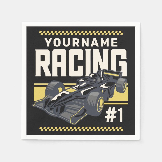 Personalisierter Racing Team Fast Race Car Treiber Serviette (Vorderseite)