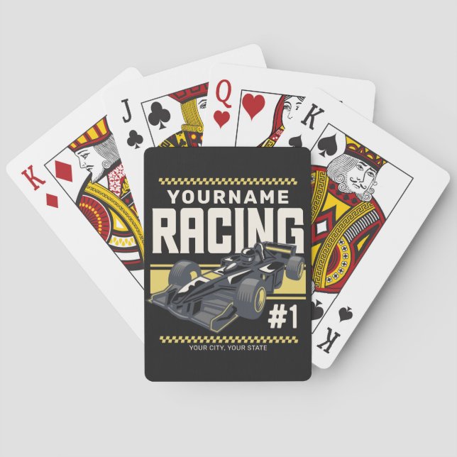 Personalisierter Racing Team Fast Race Car Treiber Spielkarten (Rückseite)