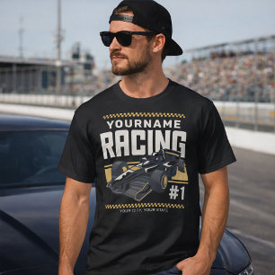 Personalisierter Racing Team Fast Race Car Treiber T-Shirt