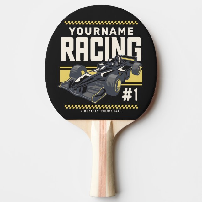 Personalisierter Racing Team Fast Race Car Treiber Tischtennis Schläger (Vorderseite)