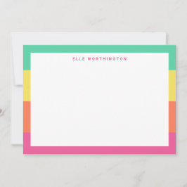 Personalisierter Rainbow-Sherbet-Farbblock Dankeskarte