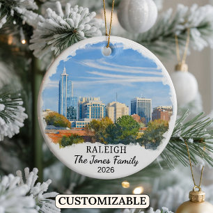 Personalisierter Raleigh-Schmuck, North Carolina Keramik Ornament