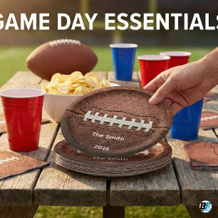Personalisierter realistischer American-Football-L Pappteller