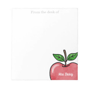 Personalisierter Red Apple Lehrer - Notepad Notizblock